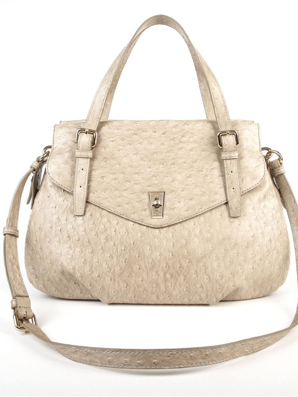 Mark Jacobs Handbag Stone Colored Ostrich Leather